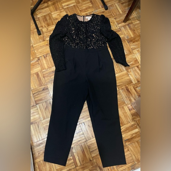 Michael Kors Black long sleeve lace jumpsuit - Picture 1 of 4